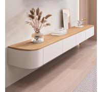 ZFGOJNBH Mueble de TV Flotante Moderno con cajones, Unidad Multimedia de Pared para Sala de Estar, Consola de TV de Madera para Dormitorio, Elegantes Unidades de Pared para TV.