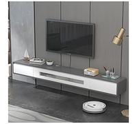 ZFGOJNBH Mueble de TV Flotante Moderno con Orificios para Cables, Consola Multimedia de Madera para Montar en la Pared, Mueble de TV Gris para el hogar y la Oficina, 160 cm