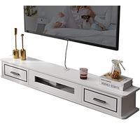 ZFGOJNBH Mueble de TV Flotante para Montar en la Pared, con 2 cajones, para Sala de Estar, con Estante de Almacenamiento Multimedia y Consola Multimedia.