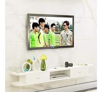 ZFGOJNBH Mueble de TV, Mueble bajo para TV, estantes flotantes, Consola de TV de Pared, Blanco, 100/120/140/160 cm, con 2 cajones, fácil de Instalar./Blanco/B