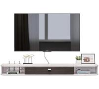 ZFGOJNBH Mueble de TV para Colgar en la Pared, Sencillo Centro Multimedia de Madera Maciza, Unidad de Entretenimiento Flotante para Sala de Estar o Dormitorio, Mueble estrecho/A/120 x 23,6 x 16 cm