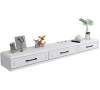 ZFGOJNBH Mueble de TV para Sala de Estar, estantería Flotante, Estante de Almacenamiento de Pared, Estante Abierto con cajones, Blanco, 120 cm