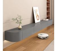 ZFGOJNBH Mueble Flotante para TV con estantes de Pared y Puerta, Gran Armario de Almacenamiento Debajo del televisor (Gris, 280 cm/110,2")