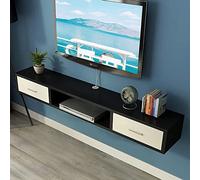 ZFGOJNBH Mueble Flotante para TV de Pared, Centro Multimedia, Tablero de partículas de Madera Maciza, Estante de Almacenamiento con cajón para Sala de Estar y Dormitorio, D, 120 x 25 x 20 cm