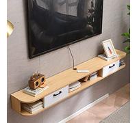 ZFGOJNBH Mueble Flotante para TV, Mueble de TV para Colgar en la Pared, Tablero ecológico de Madera Maciza, Unidad de Entretenimiento Flotante, Centro Multimedia Multifuncional de Pared para Sala de