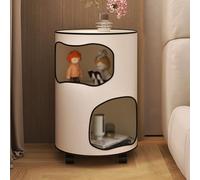 ZFGOJNBH Mueble mesita de Noche Minimalista Mesas auxiliares Redondas Dormitorio Fabricado en PVC Engrosado, Material Mesita de Noche Redonda Moderna Mesilla de Noche Estrecha Mueble pequeño Mueble d