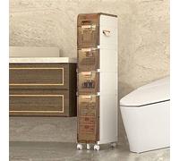 ZFGOJNBH Pequeño Armario de baño Independiente, Impermeable, para Espacios reducidos, con Ruedas Laterales de 4 Niveles, cajones Transparentes y Ruedas para cocinas pequeñas, lavaderos y Salas de EST