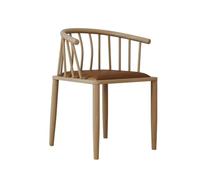 ZFGOJNBH Sillas de Cocina Retro, sillones de Comedor, Mesa de té con Respaldo Moldeado en Forma de Arpa, Asientos de Cuero, sillas de Restaurante, sillas de balcón y Ocio (Color: marrón, tamaño: B)