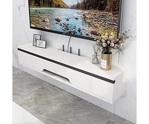 ZFGOJNBH Soporte de TV Flotante con Consola Multimedia de Pared y estantes de Almacenamiento con gestión de Cables Oculta, 70 cm de Ancho