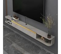 ZFGOJNBH Soporte de TV Flotante, Mueble de TV suspendido montado en la Pared con Puertas abatibles, Centro de Entretenimiento, Consola Multimedia de 63'', Gran partición de Almacenamiento, Banco/mueb