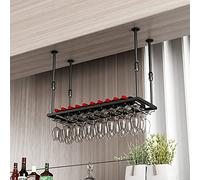 ZFGOJNBH Soporte para Almacenamiento de Vino, Estante para Vino Colgante, Estante para Botellas de Techo de Metal, Estante de Vidrio para Debajo del gabinete, Cocina, Bar, estantes Decorativos de alt