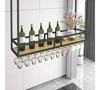 ZFGOJNBH Soporte para Copa de Vino de Techo: Estante para Vino Colgante, Estante de Techo Soporte para Copa de Vino Vintage, estantes de Almacenamiento de Madera Maciza para Colgar, Estante para Vino