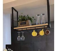 ZFGOJNBH Soporte para Copa de Vino de Techo: Estante para Vino Colgante, Estante para Vino de Metal para Techo, con 2 Tipos de Soporte para Vidrio, Estante para Copas de Vino para Copas Colgantes, pa