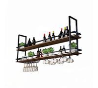 ZFGOJNBH Soporte para Copa de Vino en el Techo: Soporte para Plantas Colgantes en Interiores, Estante para vinos Colgante con Soporte y Estante para Vidrio, Soporte de exhibición montado en el Techo,