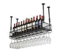 ZFGOJNBH Soporte para Copas de Vino Colgante, Soporte para Botellas de Vino, Soporte para Copas, decoración de Techo, Estante para Copas de Vino, para Bares, restaurantes, cocinas, Altura Ajustable (