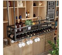 ZFGOJNBH Soporte para Copas de Vino para Colgar, Soporte para Botellas de Vino, decoración de Techo, Estante para Copas de Vino, para Bares, restaurantes, cocinas, Estante Decorativo, Altura y Ancho