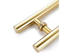 ZFGOJNBH Tirador de Puerta Largo de Acero Inoxidable, Tirador de Puerta Tipo Barra, herraje Moderno, para Puertas comerciales Exteriores/Puertas de Granero (Color: Dorado, tamaño: 80 cm (31 1/2") x 6