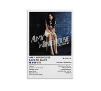 ZFHK Póster de Amy Winehouse, póster de álbum de música "Back to Black", póster decorativo para pared, pintura para dormitorio, 40 x 60 cm, estilo sin marco