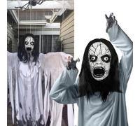 ZFHLZJY Máscara de Halloween,Máscara de Látex para Adultos,Máscara De Látex Espeluznante,Película Asesino Terror,Cosplay Props para Hombres y Mujeres,Decoración de Terror de Halloween