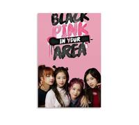 ZFHSFZ Blackpink - Paño de pintura al óleo para decoración de pared, impermeable, baño, cocina, dormitorio, pósteres desmontables, sin residuos, fácil de limpiar, 50 x 75 cm, estilo sin marco