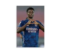 ZFHSFZ Bukayo Saka - Paño de pintura al óleo para decoración de pared, impermeable, para baño, cocina, dormitorio, pósteres desmontables, sin residuos, fácil de limpiar, 30 x 45 cm, estilo sin marco