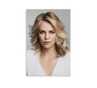 ZFHSFZ Charlize Theron - Paño de pintura al óleo para decoración de pared, impermeable, para baño, cocina, dormitorio, pósteres desmontables, sin residuos, fácil de limpiar, 50 x 75 cm, estilo sin