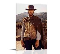 ZFHSFZ Clint Eastwood - Paño de pintura al óleo para decoración de pared, impermeable, para baño, cocina, dormitorio, pósteres desmontables, sin residuos, fácil de limpiar, 30 x 45 cm, estilo marco