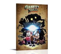 ZFHSFZ Gravity Falls - Paño de pintura al óleo para decoración de pared, impermeable, baño, cocina, dormitorio, pósteres desmontables, sin residuos, fácil de limpiar, 20 x 30 cm, estilo marco