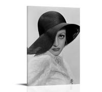 ZFHSFZ Joan Crawford - Paño de pintura al óleo para decoración de pared, impermeable, para baño, cocina, dormitorio, pósteres desmontables, sin residuos, fácil de limpiar, 60 x 90 cm, estilo marco