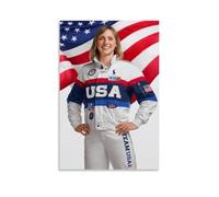 ZFHSFZ Katie Ledecky - Paño de pintura al óleo para decoración de pared, impermeable, para baño, cocina, dormitorio, pósteres desmontables, sin residuos, fácil de limpiar, 60 x 90 cm, estilo sin marco