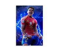 ZFHSFZ Lamine Yamal - Paño de pintura al óleo para decoración de pared, impermeable, baño, cocina, dormitorio, pósteres desmontables, sin residuos, fácil de limpiar, 20 x 30 cm, estilo sin marco