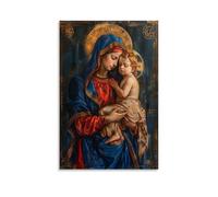 ZFHSFZ Paño de pintura al óleo de la Virgen María, decoración de pared, impermeable, baño, cocina, dormitorio, pósteres desmontables, sin residuos, fácil de limpiar, 30 x 45 cm, estilo sin marco