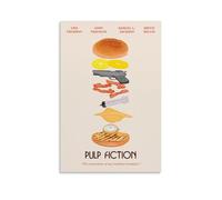 ZFHSFZ Pulp Fiction- Paño de pintura al óleo para decoración de pared, impermeable, baño, cocina, dormitorio, pósteres desmontables, sin residuos, fácil de limpiar, estilo sin marco, 30 x 45 cm