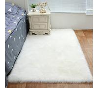 ZFHTAO Alfombra Pelo Largo 140x200, Alfombra Salon Lavable, Alfombra Rectangular de Shaggy, Mano de Obra Fino, Muy Suaves y Mullida, Adecuado para Dormitorio y Salon -Color： Blanca