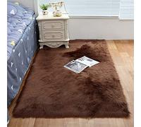 ZFHTAO Alfombras para Pasillos Largos Felpa Shaggy Suaves Alfombras Lavable Oveja Piel Sintética de Grande Dormitorio Sala de Estar Yoga Alfombra - Marrón 60x90cm
