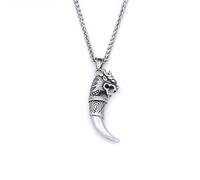 ZFHTJEKNCS European and American men's tooth necklace trend accessory stainless steel high-end design sense minority pendants hip-hop personality male