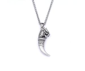 ZFHTJEKNCS European and American men's tooth necklace trend accessory stainless steel high-end design sense minority pendants hip-hop personality male