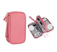 ZFIHAV Bolsa Organizadora De Cables Bolsa De Cables Viaje, Almacenamiento Digital Portátil, Cargador, Cable Datos, Organizador(2 Layer-Pink)