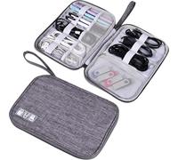 ZFIHAV Bolsa Organizadora De Cables Bolsa Organizadora Electrónica De Viaje, Organizador Almacenamiento Cables Portátil, Funda Accesorios Electrónicos, Bolsas Soporte For Cargador, 2 Uds(Grey)