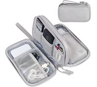 ZFIHAV Bolsa Organizadora De Cables Organizador de Viaje 2 uds., Organizador Accesorios electrónicos, Almacenamiento portátil Impermeable Doble Capa for Cable, Disco Duro, Banco energía(Light Grey)