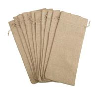 ZFIHAV Bolsa para Vino 10 Bolsas de Yute for Vino, 14 x 6 1/4 Pulgadas, for Botellas con cordón