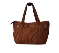 ZFIHAV Bolso Tote De Pana Bolso de hombro pana gran capacidad, organizador hilo lana, bolsa viaje for tejer y herramientas crochet mano Para La Universidad