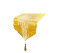 ZFIHAV Camino de Mesa de poliéster Suave, Mantel Estrecho, Camino de Cama de café con Borla for decoración de Boda(Yellow,32x160cm)