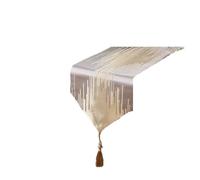 ZFIHAV Camino de Mesa de poliéster Suave, Mantel Estrecho, Camino de Cama de café con Borla for decoración de Boda(Gray,32x160cm)