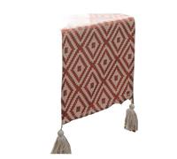 ZFIHAV Camino de Mesa geométrico con borlas for Fiesta en casa, Mantel Decorativo de algodón y poliéster, Caminos de Mesa de Comedor, 2 uds.(Red,33x275cm)