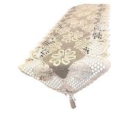 ZFIHAV Caminos de Mesa de poliéster, Mantel de Encaje Hueco, Cubierta de Mesa de Color sólido, decoración del hogar, 3 uds./5 uds.(White-5pcs)