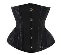 ZFIHAV CinturóN Tipo Corsé Faja moldeadora de cintura for mujer, con 12 varillas acero y control abdomen, corporal adelgazante for moldear sujetar Para Mujer(Black,XXS)