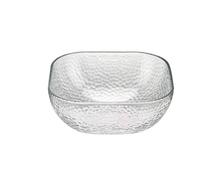 ZFIHAV Ensaladeras Tazón de vidrio cuadrado, simplicidad moderna, Color sólido, contenedor alimentos for el hogar, frutas, yogur, verduras, ensalada, helado, postres(Transparent Small)