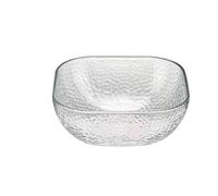 ZFIHAV Ensaladeras Tazón de vidrio cuadrado, simplicidad moderna, Color sólido, contenedor alimentos for el hogar, frutas, yogur, verduras, ensalada, helado, postres(Transparent Large)