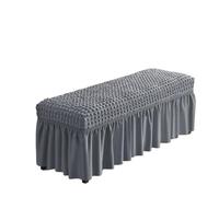 ZFIHAV Funda de Banco Seersucker con Falda, Funda Antideslizante for Asiento de Comedor, Funda Suave for Silla de Piano, Protector de Asiento for Dormitorio(Gray,4pcs)